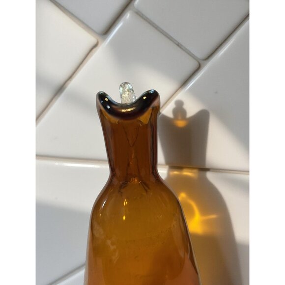 Vintage Pilgrim Art Glass Amberina Ewer – 10.25" Blown Glass Pitcher with Clear - Picture 5 of 10